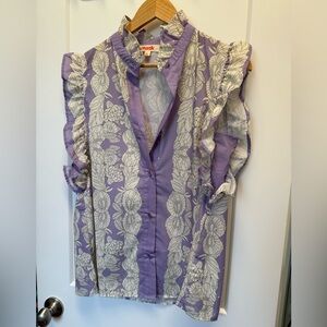 Mazik Lavender and Cream Floral Blouse